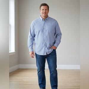 L.L. Bean Blue and White Checkered Men's Shirt size XL